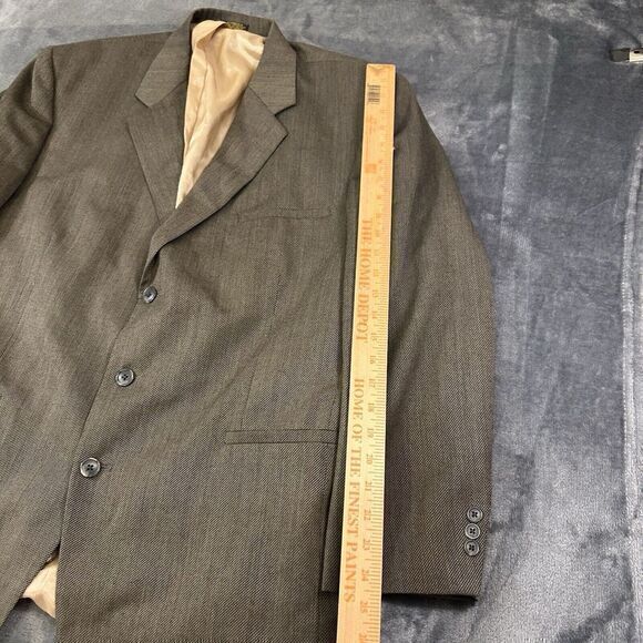 J. Ferrar Blazer Jacket Mens‎ 42R Brown Sport Coat Formal Polyester Wool Outdoor - Picture 11 of 14